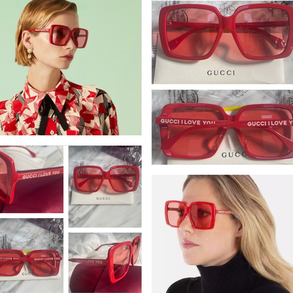 RED HOT GUCCI SUNGLASSES FROM THE PRESTIGE COLLECTION. GUCCI FANS SAY I LOVE YOU - Picture 10 of 16